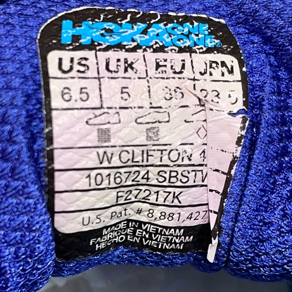 Hoka One Clifton 4 Womens 6.5 Running Walking Shoes 1016724 Sneakers Blue Green - Picture 10 of 12